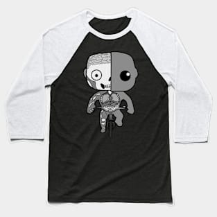 Kawaii Human Anatomy Riding A Bicycle BW2 Baseball T-Shirt